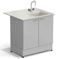 Стол-мойка ЭКРОС 900х800х900 мм, чаша полипропилен справа, раб. поверхность - ПОЛИПРОПИЛЕН