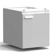 Тумба подвесная дверь правая 400х540х465 мм, низкая, серый металл - СТАЛЬ