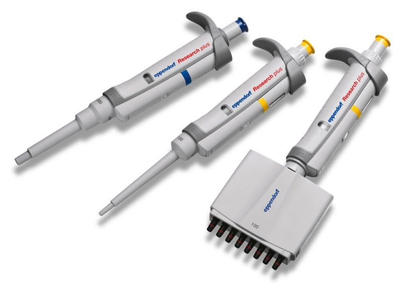 Автоматическая пипетка механическая 30-300 мкл, 12-канальная, Research Plus, Eppendorf (аналог MicroPette Plus, арт. 7030304012, DLab, Китай)
