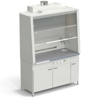 Шкаф вытяжной с подводом воды и электрикой 1520х750х2160 мм, раб. поверхность - МОНОЛИТНЫЙ КЕРАМОГРАНИТ