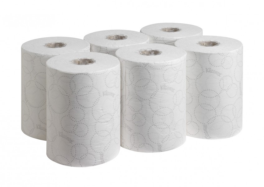Полотенца бумажные 100 х 0,198 м, Kleenex Ultra Slimroll, рулонные, белые, двухслойные, 6 рулонов х 100 м, Kimberly-Clark