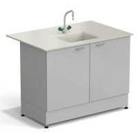 Стол-мойка ЭКРОС 1200х800х900 мм, чаша полипропилен по центру, раб. поверхность - ПОЛИПРОПИЛЕН