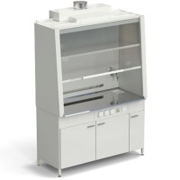 Шкаф вытяжной с подводом воды и электрикой 1520х750х2160 мм, раб. поверхность - НЕРЖАВЕЮЩАЯ СТАЛЬ