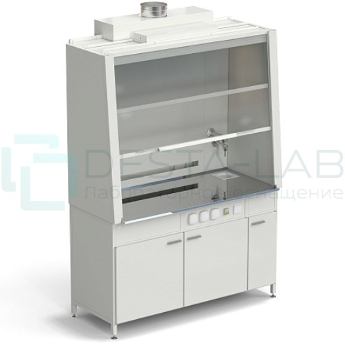 Шкаф вытяжной с подводом воды и электрикой 1520х750х2160 мм, раб. поверхность - НЕРЖАВЕЮЩАЯ СТАЛЬ