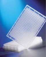Планшет для хранения, 384 лунки, круглое дно, прозрачная рамка, стерильный, 25 шт./уп., 100 шт./кор., Corning