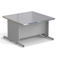 Стол островной ЭКРОС 1500х1500х900 мм, раб. поверхность - МОНОЛИТНЫЙ КЕРАМОГРАНИТ с НС бортиком