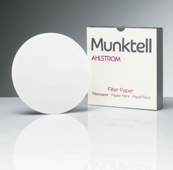 Фильтры зольные, круглые, тип Munktell no. 1, d 47 мм, 88 г/м², 40 с/10 мл, 10 мкм, 100 шт, Ahlstrom (Munktell)