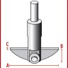 Перемешивающий элемент Bohlender полумесяц, длина 450 мм, 65 х 18 х 3 мм, PTFE