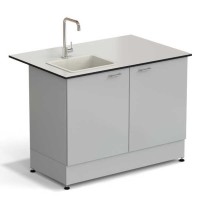 Стол-мойка ЭКРОС 1200х800х900 мм, чаша полипропилен слева, раб. поверхность - LABGRADE