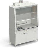 Шкаф вытяжной с одной мойкой из НС без электрики 1520х750х2160 мм, раб. поверхность - LABGRADE