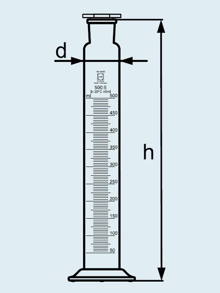 Цилиндр мерный DURAN Group 2000 мл, NS45/40, с пробкой, стекло