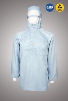 Куртка для чистых помещений, с капюшоном, на короткой молнии, с маской, ЛТО