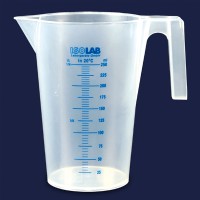 Кружка мерная ISOLAB 2000 мл, синяя шкала, PP