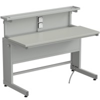 Стол ученический с выдвижным блоком и розетками 1200х600х965, раб. поверхность - ЛАМИНАТ СЕРЫЙ