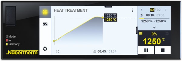 Высокотемпературная печь Nabertherm HT 64/17/P570, с нагревательными элементами из MoSi2, 1750°С, 64 л
