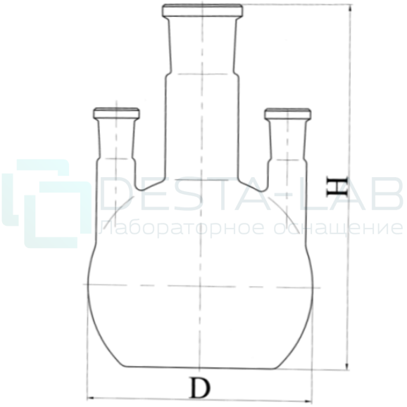 Колба ПГП-3-4000-45/40 эскиз 2-651 3 горловины