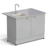 Стол-мойка ЭКРОС 1200х800х900 мм, чаша полипропилен слева, раб. поверхность - МОНОЛИТНЫЙ КЕРАМОГРАНИТ с ПВХ кромкой
