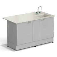 Стол-мойка ЭКРОС 1500х800х900 мм, чаша полипропилен справа, раб. поверхность - ПОЛИПРОПИЛЕН