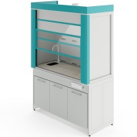 Металлический вытяжной шкаф с сантехникой Теолаб ШВМ-1500 МОН-С-Комфорт