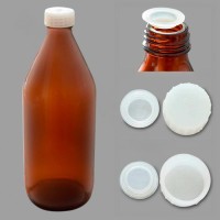 Бутылка стеклянная для реактивов БВ-1-1000 узкое горло, с навинчив. крышкой, темное стекло