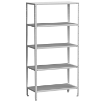 Стеллаж универсальный 5 полок 1000*400*2000 мм, на винтовых опорах, серый металл