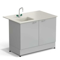 Стол-мойка ЭКРОС 1200х800х900 мм, чаша полипропилен слева, раб. поверхность - ПОЛИПРОПИЛЕН