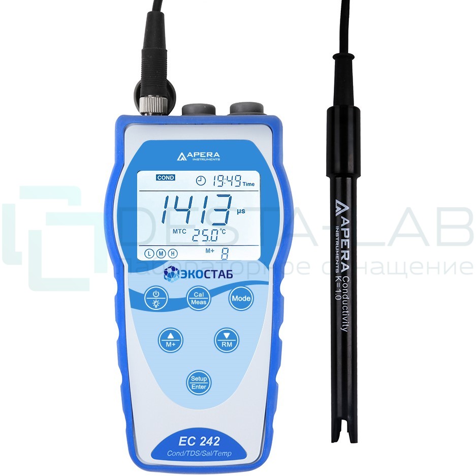 Портативный кондуктометр с GLP ЭКОСТАБ EC242