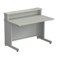Стол преподавателя с полкой 1200х750х950 в сборе, раб. поверхность - ЛАМИНАТ СЕРЫЙ