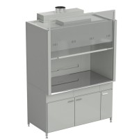 Шкаф вытяжной без подвода воды с ВЗБ светильником 1500х900х2145 мм, раб. поверхность - НЕРЖАВЕЮЩАЯ СТАЛЬ