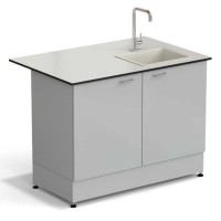 Стол-мойка ЭКРОС 1200х800х900 мм, чаша полипропилен справа, раб. поверхность - LABGRADE