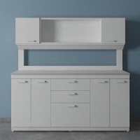 Стол лабораторный с шкафом-надстройкой ЛК-1800 СН (Сталь, GranTec)