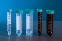 Пробирки 50 мл, ПП, резьбовые, конические, с крышкой, стерильные, без ДНКаз, РНКаз, пирогенов, 12000g, premium, янтарные, Nest, Китай