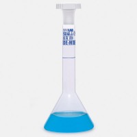 Колба мерная ISOLAB 1 мл, трапециевидная, класс А, NS 07/16, светлое стекло, с пробкой (PE)