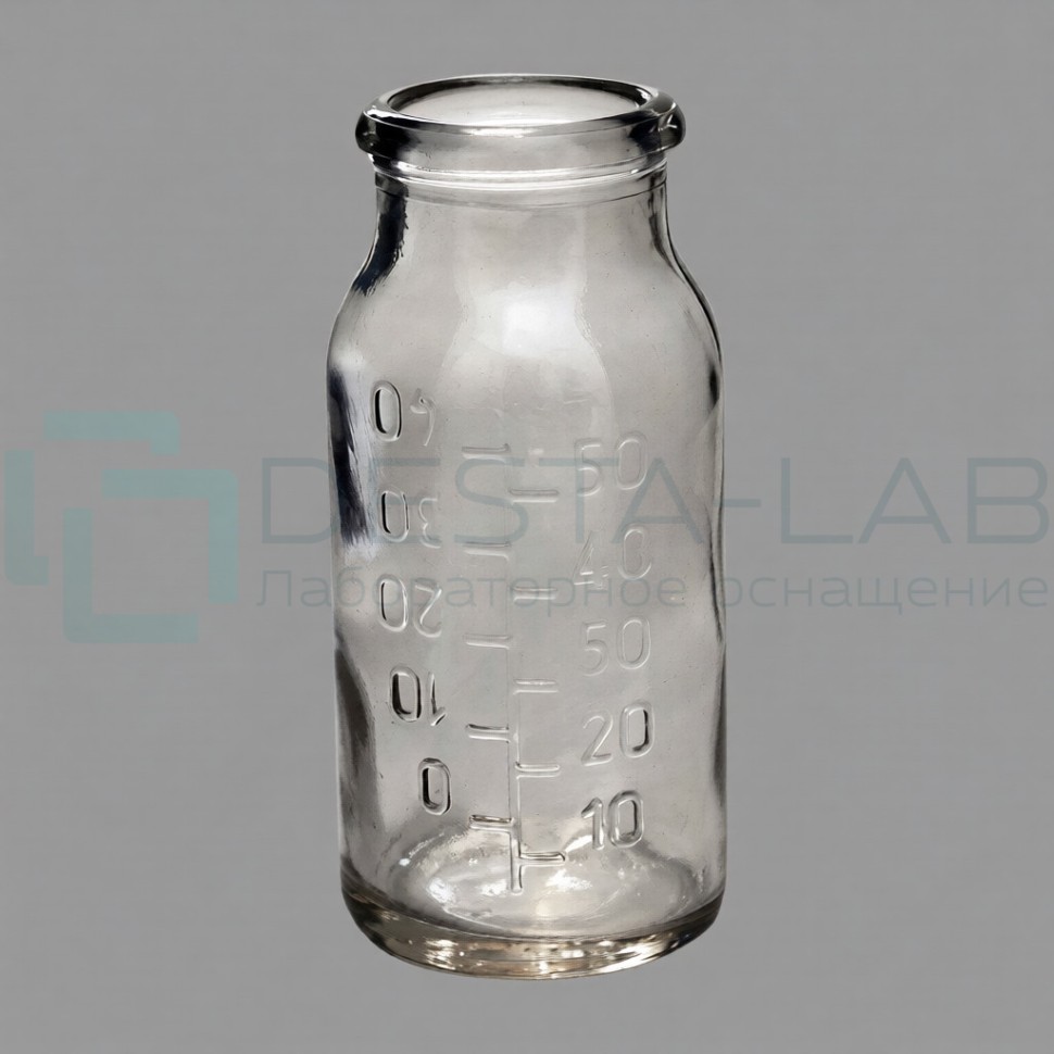 Бутылка стеклянная тип ll-50-2-МТО, для крови, трансфузионных и инфузионных препаратов по ГОСТ 10782-85