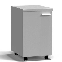 Тумба подкатная дверь левая 400х540х670 мм, средняя, серый металл - СТАЛЬ