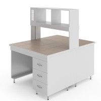 Физический островной стол со столешницей из керамогранитной плитки НВ-1200 ОК