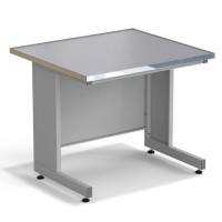 Стол пристенный ЭКРОС 900х800х750 мм, раб. поверхность - МОНОЛИТНЫЙ КЕРАМОГРАНИТ с НС бортиком