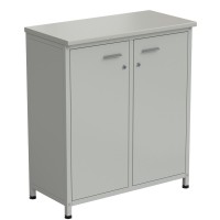 Шкаф-тумба серая 2 двери 910х450х1060 мм, раб. поверхность - ЛАМИНАТ СЕРЫЙ