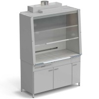 Шкаф вытяжной без подвода воды с ВЗБ светильником 1520х750х2160 мм, раб. поверхность - КЕРАМИКА