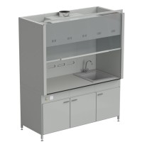 Шкаф вытяжной с мойкой из СП и смесителем 1800х900х2145 мм, раб. поверхность - LABGRADE