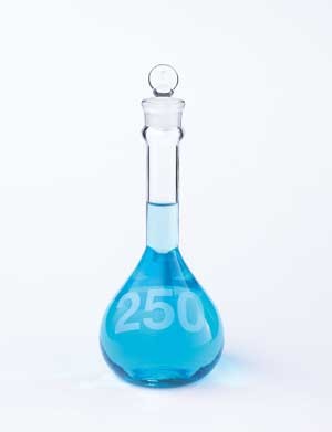 Колба мерная Kimble 50 мл, класс A, прочная, со стеклянной пробкой, светлое стекло