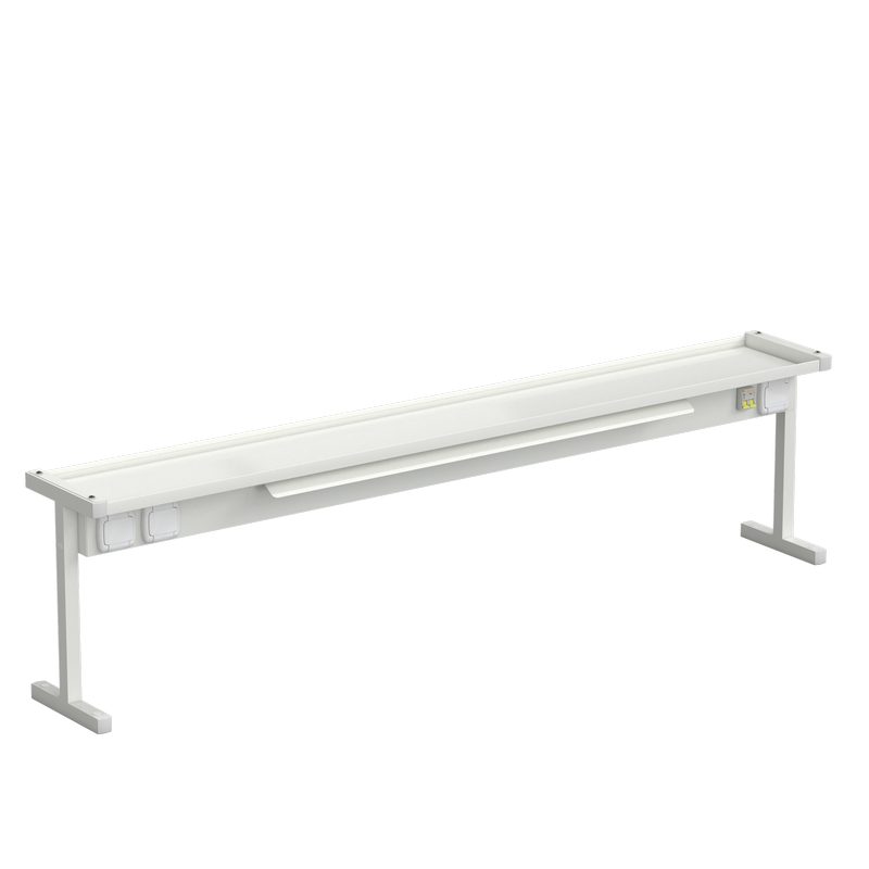 Полка для стола нижняя с электрикой 1775x250x450 мм, белый металл
