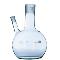 Колба плоскодонная 2 горловины 2000-45/40-19/26, эскиз 5-358