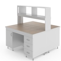 Физический островной стол со столешницей из керамогранитной плитки НВ-1500 ОК