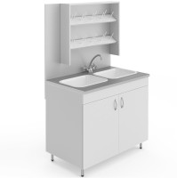 Стол-мойка НВ-1000 МД с сушилкой (1000×600×1650)