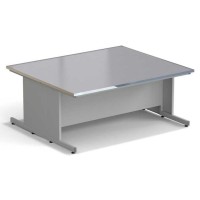 Стол островной ЭКРОС 1800х1500х750 мм, раб. поверхность - МОНОЛИТНЫЙ КЕРАМОГРАНИТ с НС бортиком