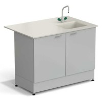 Стол-мойка ЭКРОС 1200х800х900 мм, чаша полипропилен справа, раб. поверхность - ПОЛИПРОПИЛЕН