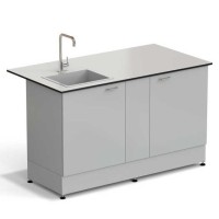 Стол-мойка ЭКРОС 1500х800х900 мм, чаша стеклопластик слева, раб. поверхность - LABGRADE