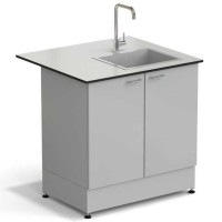 Стол-мойка ЭКРОС 900х800х900 мм, чаша стеклопластик справа, раб. поверхность - LABGRADE