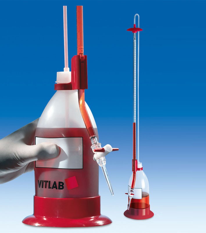 Бюретка по Шиллингу VITLAB, 50 мл, коричневое стекло, боросиликатное стекло